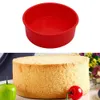 Kırmızı Yuvarlak Silikon Kek Pişirme Kalıp Pan DIY Tepsi Fırında kullanmak için güvenli olun, mikrodalga, buzdolabı, vb