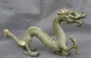 18 '' Cina cinese bronzo dorato paleoide Therion Beast Dragon Statue Sculpture