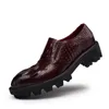 Neue Mode Männer Kleid Schuhe Hohe Qualität Erhöhte dicke Sohlen Atmungsaktives echtes Leder Krokodilmuster Oxford Schuhe