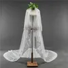 Luxury Two Layers Long Lace Edge Wedding Veil White Ivory Cathedral Length Bridal Veils with Comb Attached Custom Made 9090429