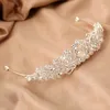 European Bride Tiaras Barock Luxury Rhinestone Crystal Crown Queen Silver Crown Glänsande Koreanska Bröllop Hår Tillbehör Huvudstycken