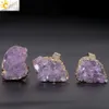 CSJA 2018 Anello con quarzo viola ametista Anello con pietra preziosa naturale irregolare Cristallo Druse Gioielli per donna Senza dito Misura limitata Oro Jew6198064