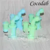 Hookahs Glow in dark Silicone Mini Dab Oil Rigs Glass Bongs Water Pipes 14mm Joint With bowl Internal Perc Beakers