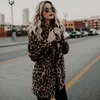 Toptan-YJSFG Evi Yüksek Kalite Lüks Faux Kürk Ceket Kadınlar Için Ceket Kış Sıcak Moda Leopar Yapay Kürk Kadın Palto Ceket