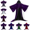 Uzun Kollu Kadife Kapşonlu Cloak Kapşonlu Kadife Pelerin Gotik Wicca Robe Ortaçağ Cadılık Larp Cape Kapşonlu Vampir Pelerin Cadılar Bayramı Parti Clo