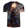 Dragon Ball Z T Shirt Erkek Yaz Moda 3D Baskı Süper Saiyajin Oğlu Goku Siyah Zamasu Vegeta Ejderha T-shirt TX019I Tops