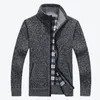 2018 Automne Hiver Hommes Chaud Cardigan Sweatercoat Casual Lâche Col Montant Chandails En Laine Manteau Homme Zipper Épais Tricots Plus La Taille S917