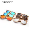 RTBOFY 2017 óculos de sol de madeira masculino quadrado óculos de sol de bambu vintage moldura de lente HD artesanal óculos de sol para homens oculos275l