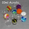 wholesale 3ml 5ml 10ml acrylic wax containers silicone jar dab wax containers silicone dab jar glass oil containers