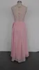 Blush cor-de-rosa jóia chiffon a linha dama de honra vestido bohemian dama de honra plus tamanho longo casamento vestidos de convidado real cps489