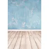 Mur bleu solide enfants Photo décors plancher en bois nouveau-né bébé douche accessoires garçon enfants enfants filles photographie Studio arrière-plans