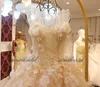2019 nouveau jardin jaune robes de mariée en dentelle robes de mariée fleurs tulle chérie à lacets dos sur mesure robe de bal long train Blush rose