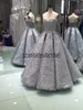 2018 Sexy Real Image Quinceanera Ball Gown Dresses Sweetheart Grey Gold Full Lace Sequins Bling Beaded Plus Size Party Prom Evening Gowns