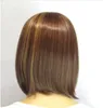 Sıcak Satmak Moda Kısa Kahverengi Sarışın Düz Patlama Bob Kadın Saç Peruk Peruk + Kap