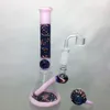 Glazen pruik Wag beker Bong Wig-Wag Bong 7.5inch Pink Red Dabs Rig met kwarts Banger Mini Tube Wig Wags Water Pipe Bongs