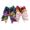 8 tums mode handgjorda sequin bling cheer bows hårband för flicka barn barn boutique hår accessorie