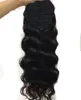 Curly human hair ponytail hairpiece wrap around clip in natural wave hair drawstring pony tails extension 140g African american ponytails