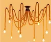 E27 Rope Edison Down Light Lampor Vintage Spider Net Ljuskronor Tak Pendant Creative Bar Lamp DIY Kaffe Fairy Light Weave Garn Lights