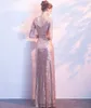 Rose Gold Lantejoulas Vestido de dama de honra 2019 Bling longo vestidos de festa nova empregada formal de vestidos de honra