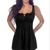 2018 Zomer Sexy Low-Cut Basic T-shirts Tanktop Solid Cotton Mouwloze Lace Up Camisole Tops Dames Vest Plus Size