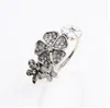 Real 925 Sterling Silver CZ Diamond Rings con LOGO Fit Pandora estilo Anillo de bodas Joyería para mujeres 12pcs / lot Puede mezclar tamaño