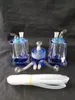 Free shipping wholesalers new Double pot colored glass hookah / glass bong, with a kerosene lamp, the color random delivery