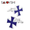 Savoyshi Cufflinks for Mens Blue M0El Shirt Cuff Pottons Accessories High Quality Cuff Links Fashion Men Jewelry141726