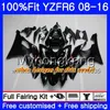 Einspritzung für Yamaha YZF R6 YZF-600 YZFR6 08 13 14 15 16 schwarz grau heiß 234HM.29 YZF 600 R 6 YZF600 YZF-R6 2008 2013 2014 2015 2016 Verkleidungen