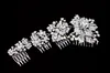 Brudtillbehör bröllopskam Silvertone Rhinestone Crystal Flower Hair Comb Weddpiece Hair Jewelry F16179707267