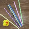 Reusable Plastic Straws Colorful Plastic Stripe Drinking Straws for Jar Cups Family or Party Use Drink Straw