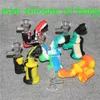 Hot Mini silicone Oil Rigs silicone Bongs Water Pipes with 3.5 Inch Thick Pyrex Recycler Heady Breaker Bong Pipes Oil Rig waterpipes