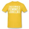Toptan Erkek Saf pamuk Bu Ne Bir Feminist Gibi Görünüyor Tee-Gömlek Mens O-Boyun Siyah Kısa Kollu T Gömlek S-6XL Rahat Tee-Gömlek