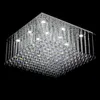 Contemporary Square Crystal Chandelier K9 Crystal Rain drop Luxury Flush Mount LED Crystal Light Lustres De Cristal for living room