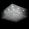 Lustre de Cristal quadrado Contemporâneo K9 Cristal gota de Chuva Luxo Flush Mount LEVOU Luz de Cristal Lustres De Cristal para sala de estar