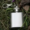 Mini flacon de hanche en acier inoxydable de 1 oz avec porte-clés Bouteille de vin en plein air de fête portable avec porte-clés Livraison gratuite JL3494