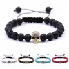 2018 Hot Sale 10pc / Set Handgjorda vävda armband Turkos sten Dekorativ Skull Head Beaded Billiga Armband för män och kvinnor