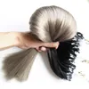 Silver Ombre micro loop ring hair extensions 300g 1g/s 300s grey Remy Micro Bead Hair Extensions T1b/Grey Micro Link Human Hair Extensions