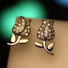 Boucles d'oreilles Style Rose en argent Sterling 925 véritable 5A, zircon clair Cz, boucles d'oreilles de fiançailles et de mariage, cadeau pour femmes