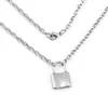 Women Jewelry Silver Color PadLock Pendant Necklace  New Stainless Steel Rolo Cable Chain Necklace Friendship Gifts