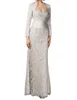 Ny spetsilvermor till bruden klänningar med jacka bröllopsfest formella aftonklänningar spetsar applicerade mödrar brudgum klänning292f