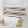 Холодильник льнуть фильм стеллаж для хранения полка полиэтиленовая пленка режущее устройство Настенный держатель бумажного полотенца Кухня Ванная комната инструмент