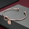 10pc / set Moda Wstępna litera Knot Bransoletka Bransoletka Dla Kobiet Dziewczyna Srebrny / Złoty / Rose Gold Color Letter Bangle