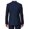 Brand New Navy Blue 2 Piece Suit Hommes Smokings De Mariage De Haute Qualité Smokings De Marié Avec Revers Noir Center Vent Hommes Blazer (Veste + Pantalon + Cravate) 1307