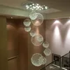 Modern Chandelier Rain Drop Large Crystal Light Fixture with 11 Crystal Sphere Ceiling Light Fixture 13 GU10 flush ceiling Stair l297u