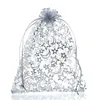 Mjartoria 200st Star Moon White Organza Bag Fashion Jewelry Bags and Packaging Wedding DrawString Presentväskor Puches Bag For Chris259W