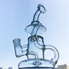 최신 Klein 토네이도 여과기 유리 봉 8 인치 재활용 물 파이프 14mm 여성 공동 오일 Dab Rigs with Quartz Banger 또는 Bowl