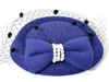 Fascinator Hat big girls Winter Embroidered Veil cotton Felt Pillbox cap Formal Cocktail Party Wedding Hats Dress Fedoras A013582600307