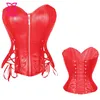 Corsets e Bustiers Sexy Couro Baratos Corzzet Corpetes E Espartilhamentos Bustier 6XL Plus Size Steel Boneed Corset242m