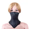 Soft PU Leather Sex Bondage Mouth Hood Mask Neck Collar Restraints Audlt Game Sex Toys For Couples