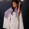 Mode broderie Applique robe de bal avec Wrap bijou cou sans manches robe de soirée sexy glamour en mousseline de soie femmes robe formelle robe de soirée